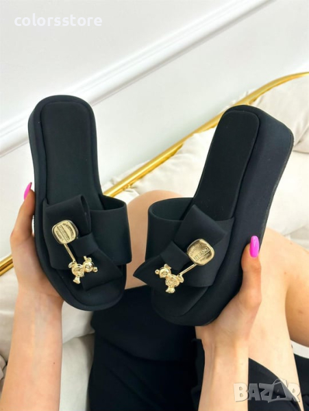 Дамски черни чехли кодVL78M, снимка 1