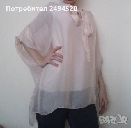 Ефирна блуза коприна размер Л, снимка 1