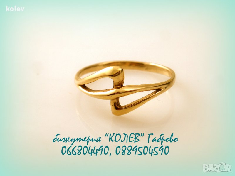 златен пръстен без камъни -$ (долар)- 1.41 грама, размер №52, снимка 1