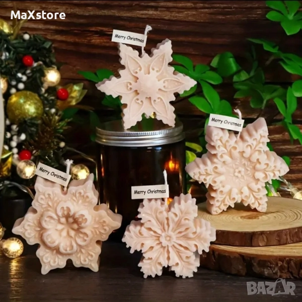 Дълбока снежинка снежинки Силиконов молд форма за свещи гипс сапун смола , снимка 1