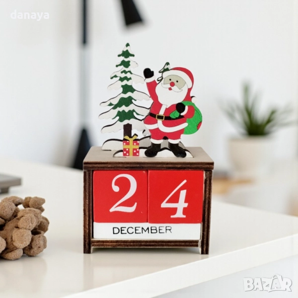 6213 Вечен дървен календар с кубчета, снимка 1