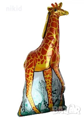 Голям жираф цял ръст балон фолио фолиев хелий или въздух парти рожден ден, снимка 1