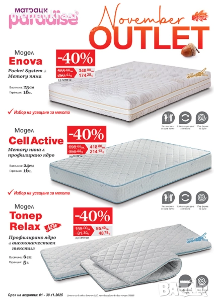 Супер намаления в цените на матраци на всички български производители!!! , снимка 1