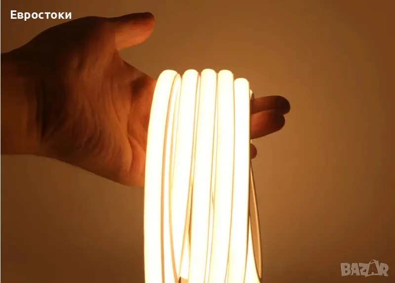 Водоустойчива COB LED лента без самозалепваща се лента, гъвкава,  за вътрешна домашна кухня, външна , снимка 1