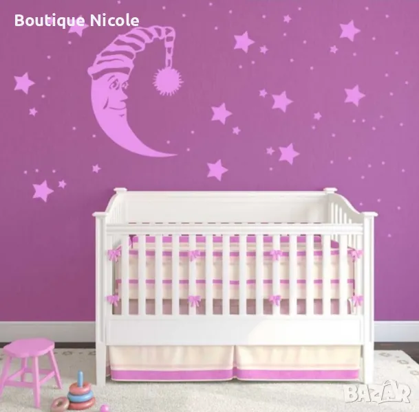 Лунна Симфония: Звездни Стикери за Стена, Която Разказват Историята на Нощта"  , снимка 1