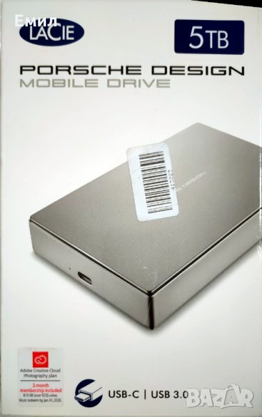 Продавам нов външен HDD диск LaCie Porsche 5TB, снимка 1