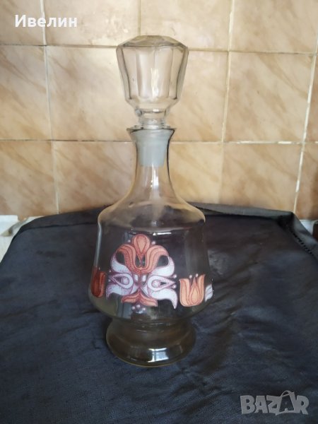 стъклена гарафа арт деко, снимка 1
