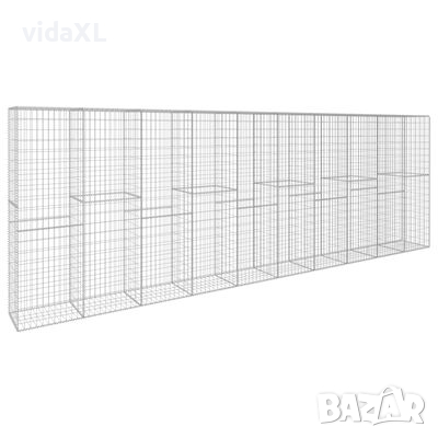 vidaXL Габионна стена с капак, поцинкована стомана, 600x50x200 см(SKU:145089, снимка 1
