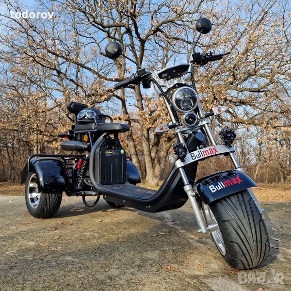 Електрическа триколка HARLEY BLACKSTAR 3000 + каска + симулатор, снимка 1