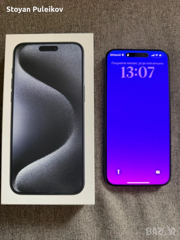 iphone 15 pro max 512 GB с 94 % капацитет на батерията blue titanium, снимка 1