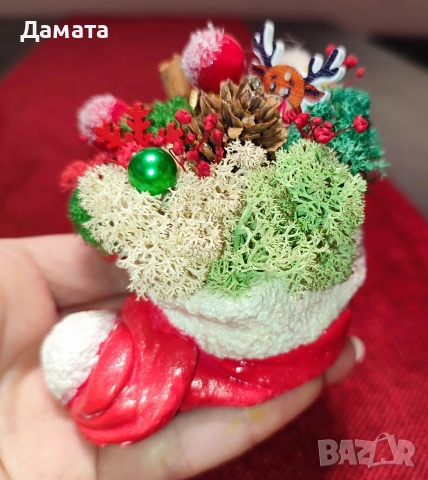 Коледни кашпи със скандинавски мъх , снимка 14 - Коледни подаръци - 52888394
