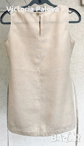 Елегантна ленена блуза/топ без ръкави L’EQUIPE PLUS Италия, снимка 5 - Корсети, бюстиета, топове - 53978957