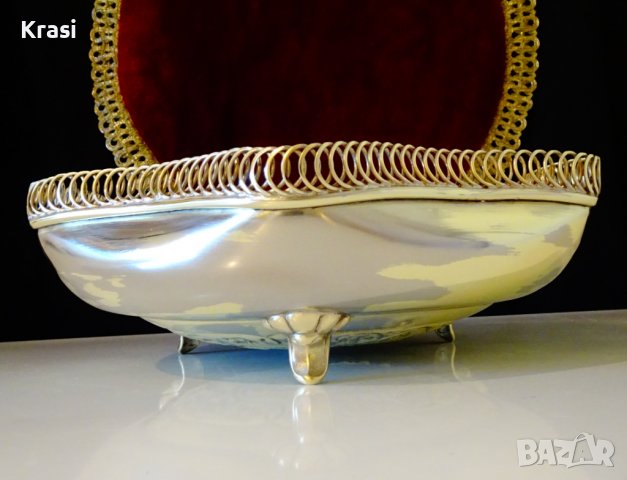 Бронзова салатиера,фруктиера 24 см.,маркирана. , снимка 3 - Антикварни и старинни предмети - 38459706