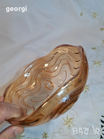 стъклена купа фруктиера цветно стъкло с перлен ефект 29/6, снимка 4 - Аксесоари за кухня - 52809830