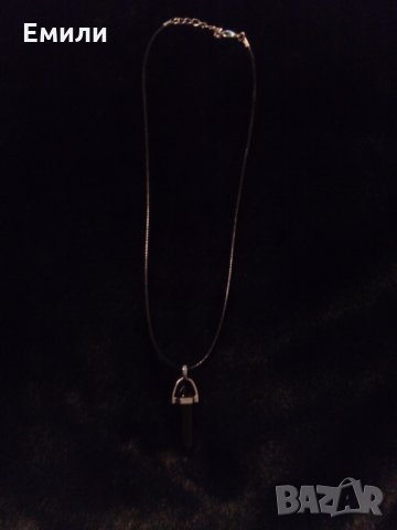 Колие с черен кристал, снимка 4 - Колиета, медальони, синджири - 31134144