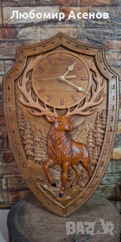 Дърворезба, часовник , снимка 4 - Стенни часовници - 56470012