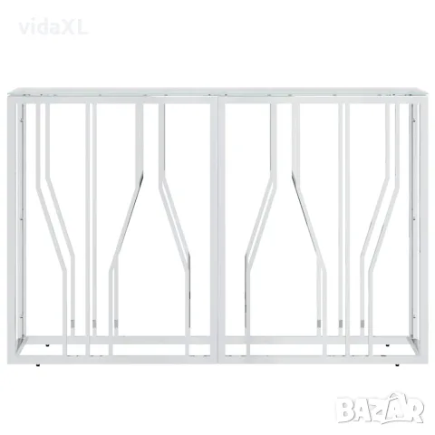 vidaXL Конзолна маса 110x30x70 cм неръждаема стомана и стъкло, снимка 3 - Маси - 56147198
