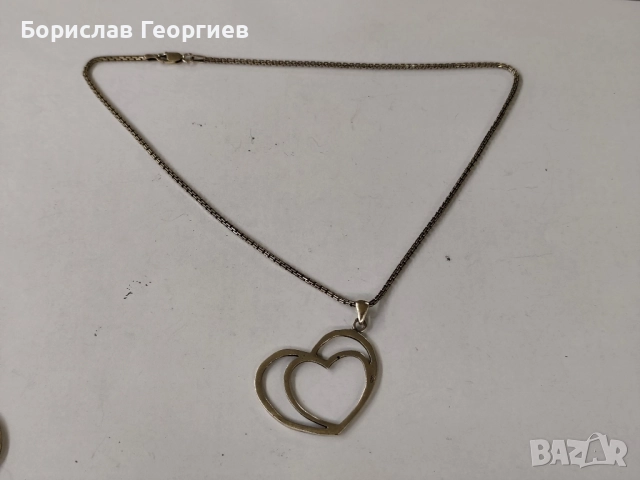 Сребърно колие 925 сърце