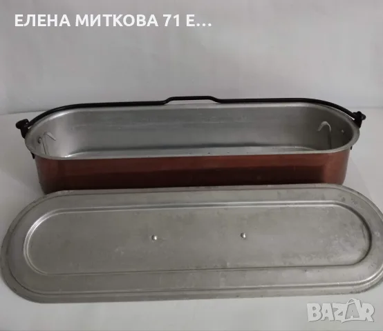 Голям и масивен френски съд от мед с дръжки от ковано желязо-фабрично калайдисан, снимка 5 - Антикварни и старинни предмети - 55839170
