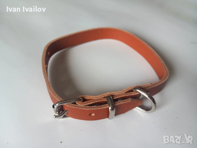 Кожени каишки 38см за малко куче или коте – 2 цвята, ширина 1.5см, снимка 3 - За кучета - 54353038