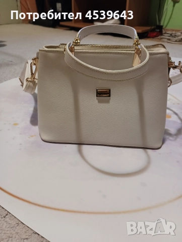 Елегантна дамска бяла чанта с дръжка, снимка 10 - Чанти - 52859392