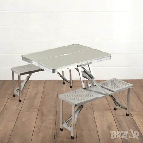 § Нови  Алуминиева сгъваема маса с 4 стола за пикник ,85x67x67 см тип куфар от ВНОСИТЕЛ, снимка 10 - Къмпинг мебели - 50102177
