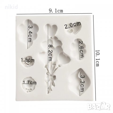 розичка шапка устни облак връзка балони силиконов молд форма за декорация торта фондан шоколад, снимка 2 - Форми - 30018827