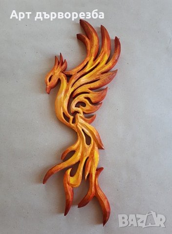 Феникс  дърворезба, снимка 2 - Декорация за дома - 16298550