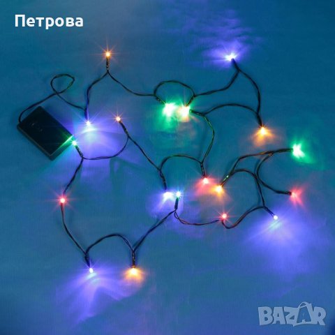 Цветни LED лампички на батерии-2.20 метра/лампички за коледна елха/лампички за украса/лампички за де, снимка 2 - Декорация за дома - 42708131