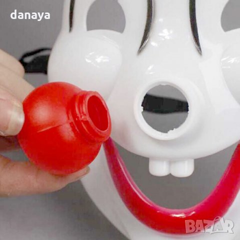 1378 Пластмасова парти маска Клоун с червен нос, снимка 3 - Други - 30337664