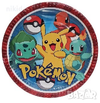 Покемон Пикачу Pokemon 8 бр големи парти чинии чинийки рожден ден