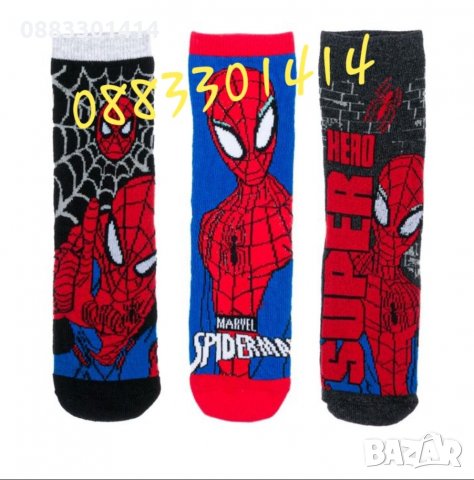Детски чорапи Спайдермен Spiderman , снимка 2 - Чорапи - 30335472