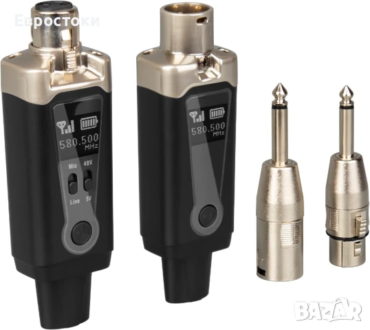 Depusheng  Безжичен микрофонен предавател-приемник, XLR, снимка 1