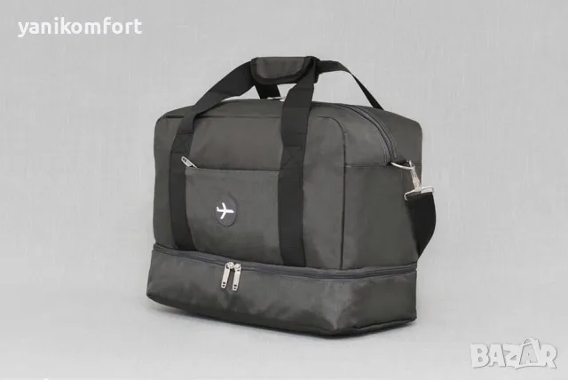 Чанта за ръчен багаж 40×30×20 с две отделения – практична и компактна от текстил, снимка 7 - Сакове - 56194790