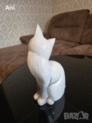 Статуетка "Бяло коте", снимка 4 - Статуетки - 52728660