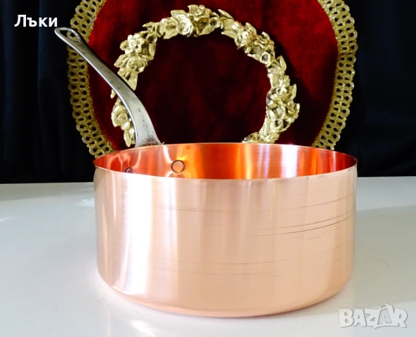 Медна тенджера 1 л.,чиста червена мед. , снимка 5 - Антикварни и старинни предмети - 52553355