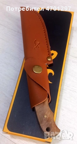 Ловен нож Browning с кожена кания  , снимка 2 - Ножове - 53106704