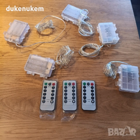 LED декоративни лампички на батерии – 5 бр. х 5 м, топло бяла светлина, снимка 8 - Декорация за дома - 53031435