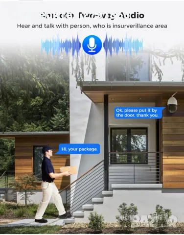 Безжична охранителна камера Hiseeu 30X оптично увеличение 3MP PTZ 250 фута HD цветно нощно ви, снимка 7 - IP камери - 48085494