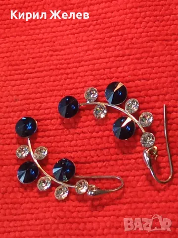 ПРЕЛЕСТНИ ФЛОРАЛНИ СКЪПОЦЕННИ СРЕБЪРНИ ОБЕЦИ СРЕБРО 925 с БЯЛА ПОЗЛАТА ЧАСТ от КОМПЛЕКТ 48605, снимка 11 - Обеци - 49144112