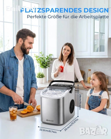 Нова машина за лед – 8 кубчета за 6 мин, 2 размера, самопочистване, снимка 2 - Други - 53949137