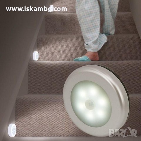 Лед лампа със сензор за движение на батерии и сензор за светлина - КОД 3747, снимка 3 - Други - 37963543