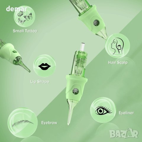 EZ игли за патрони за татуировки - 16 бр. #12 (1RL) SMP стандартна кръгла подложка 0,35 мм OMNI V2, снимка 7 - Други стоки за дома - 44436561