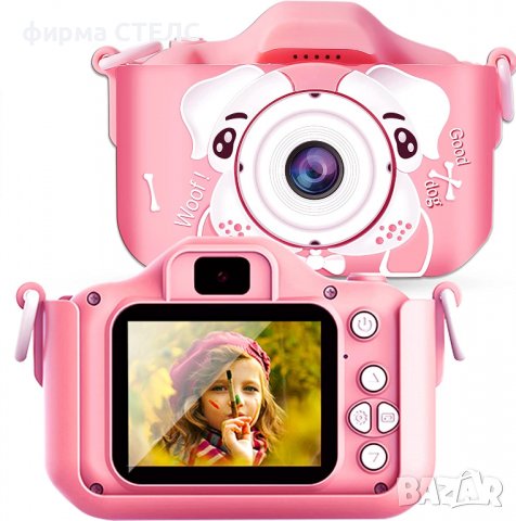 Дигитален детски фотоапарат STELS W305, 64GB SD карта, Игри, Розов/Син, снимка 1 - Фотоапарати - 40206690