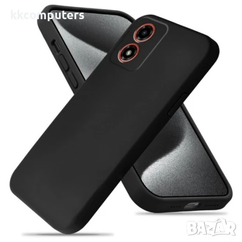 Силиконов кейс iPaky матиран, За Motorola Moto E14, Черен