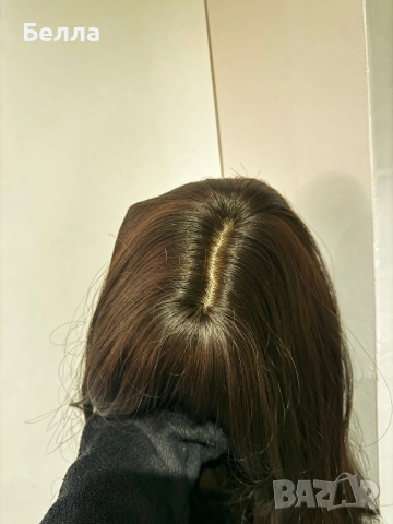 НОВА Кафява естествена перука! 100% високо качество, снимка 5 - Аксесоари за коса - 54047260