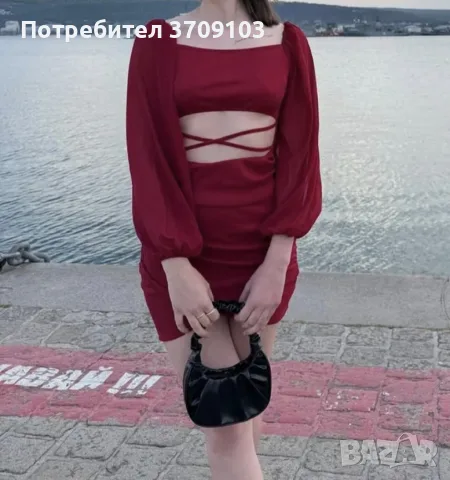 къса рокля червена, снимка 2 - Рокли - 56180064