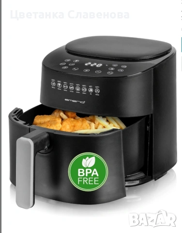 Еърфраер Emerio с обем 4,5 литра, 8 програми бързо нагряване, 1300 W, снимка 7 - Фритюрници - 52507514