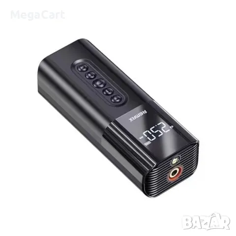 Компресор Remax D12L, Фенер, 12V, Черен, снимка 1