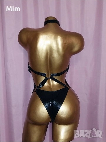 S/M Черно боди от еко кожа , снимка 6 - Корсети, бюстиета, топове - 52770372